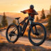 Rider on the best full suspension eBike navigating a mountain trail with front and rear suspension.