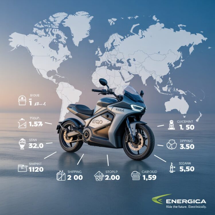 Infographic comparing Energica Ego prices across major international markets