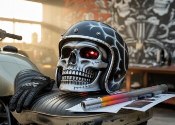 customizing your skull motorcycle helmet look with airbrushed designs, LED lights, and unique structure mods