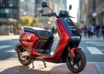 Man and woman riding a modern scooter—how to choose a 2 seater scooter