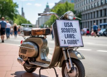 Rider on a registered scooter in legal city lane