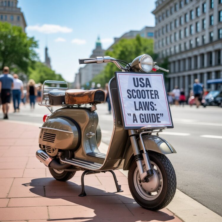 Rider on a registered scooter in legal city lane