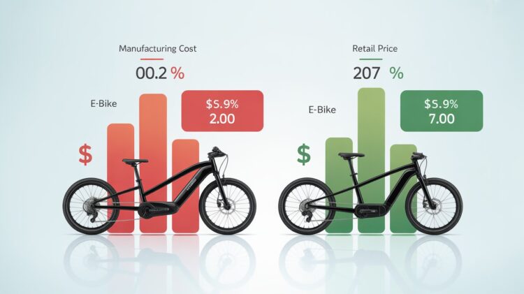 Technicians assembling electric bikes on an ebike manufacturing line