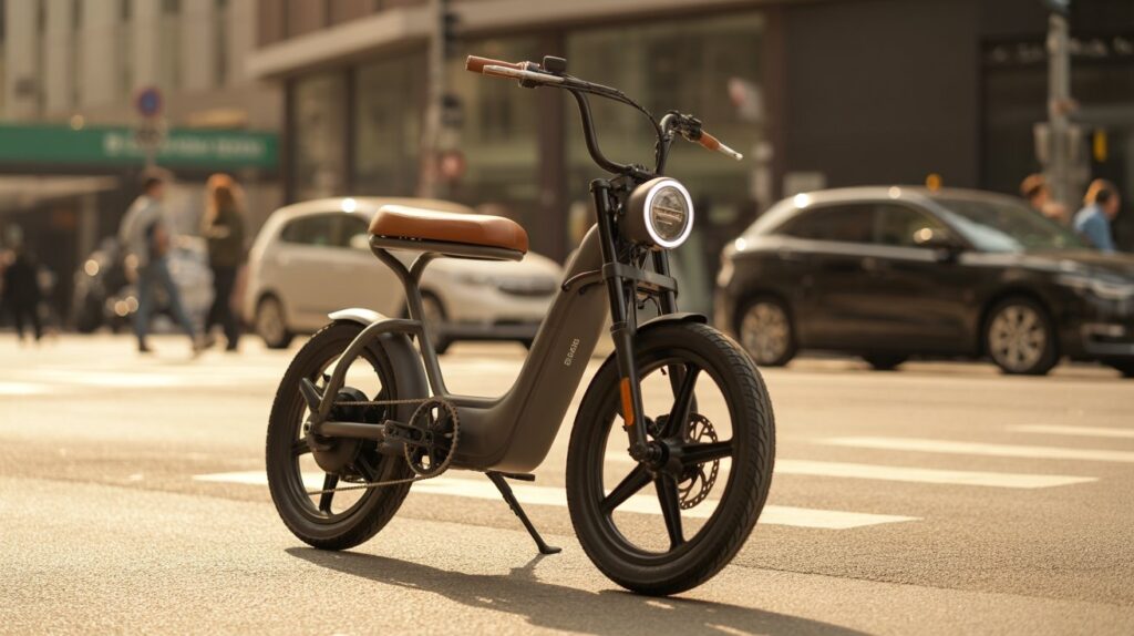 Retro-styled moped e-bike with motorcycle aesthetics