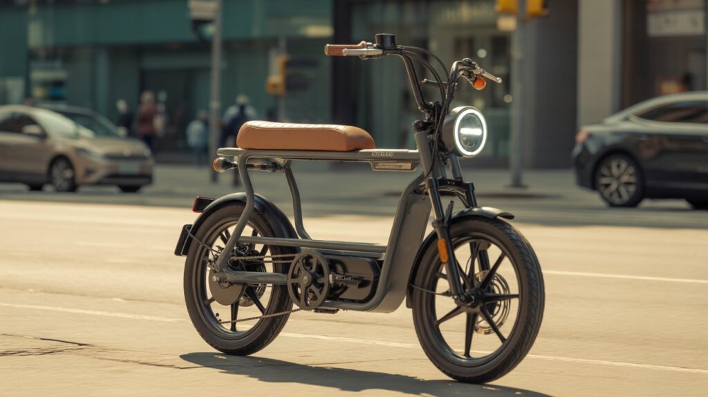 Two-seater moped e-bike ready for long-distance rides