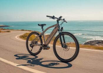 Mid-Drive eBike motor close-up on frame