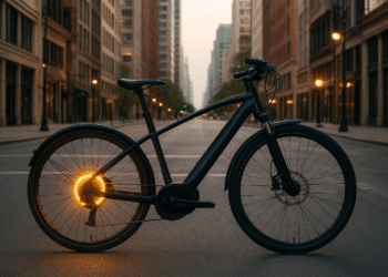 Modern electric bike hub motor in 2025 USA city commute.