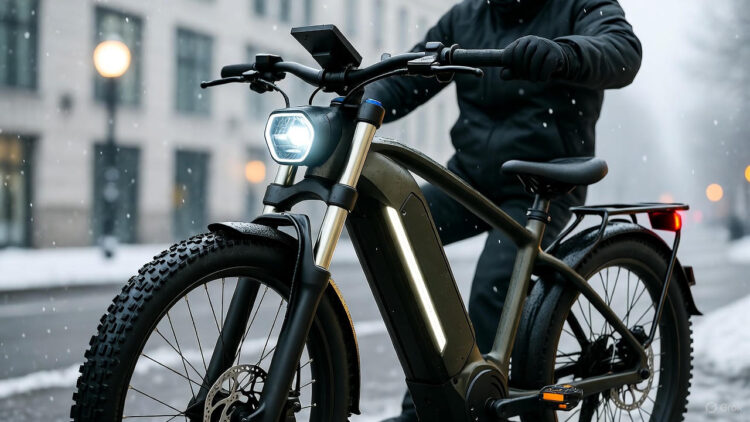 electric bike in snowy weather
