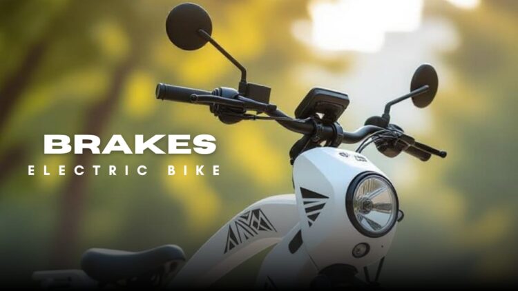 Premium e-bike showing electronic braking system display on handlebars.