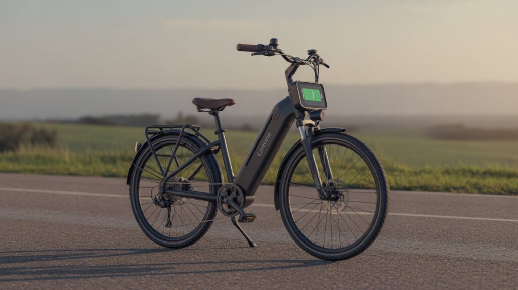 Rider preparing to pedal an electric bike manually after battery depletion
