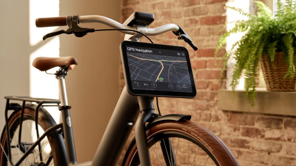 E-bike GPS tracking app on smartphone.