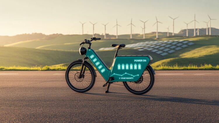 Electric bike battery showing future lifespan and durability