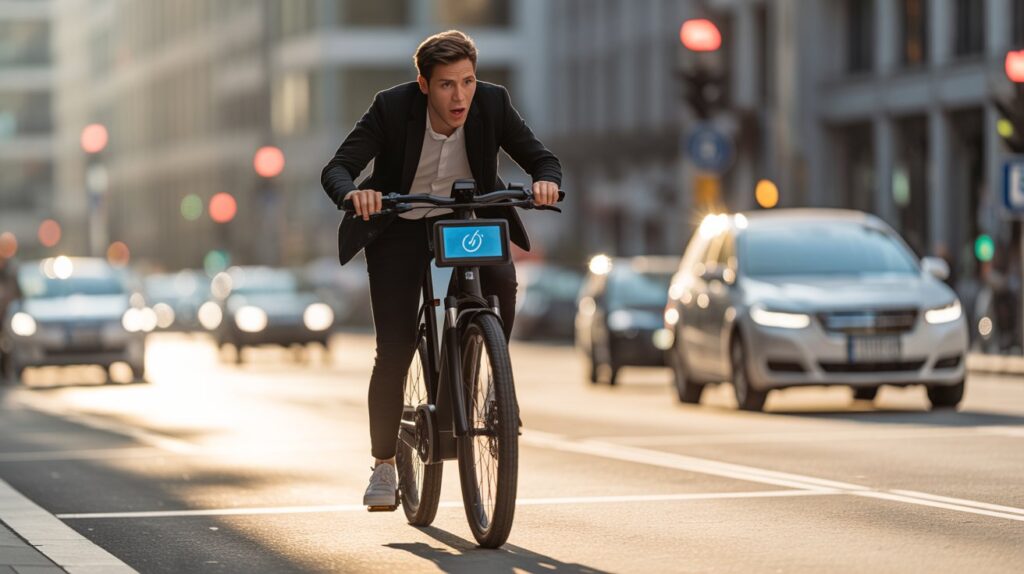 E-bike display showing error during acceleration.